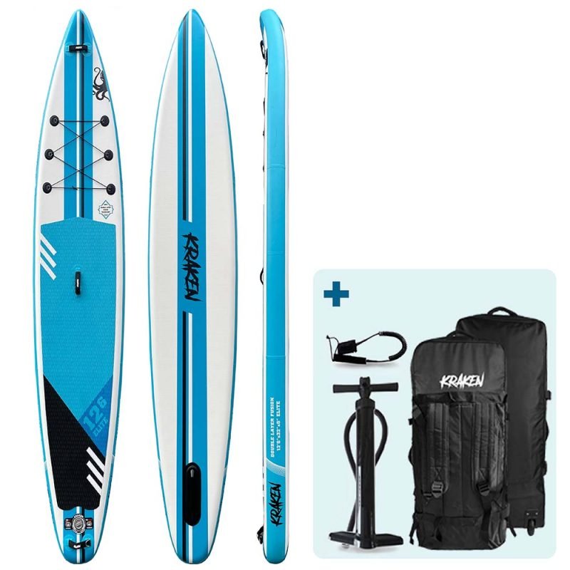 KRAKEN Elite 12'6x28 Inflatable Paddle Board Set, Touring Paddle Board 12'6