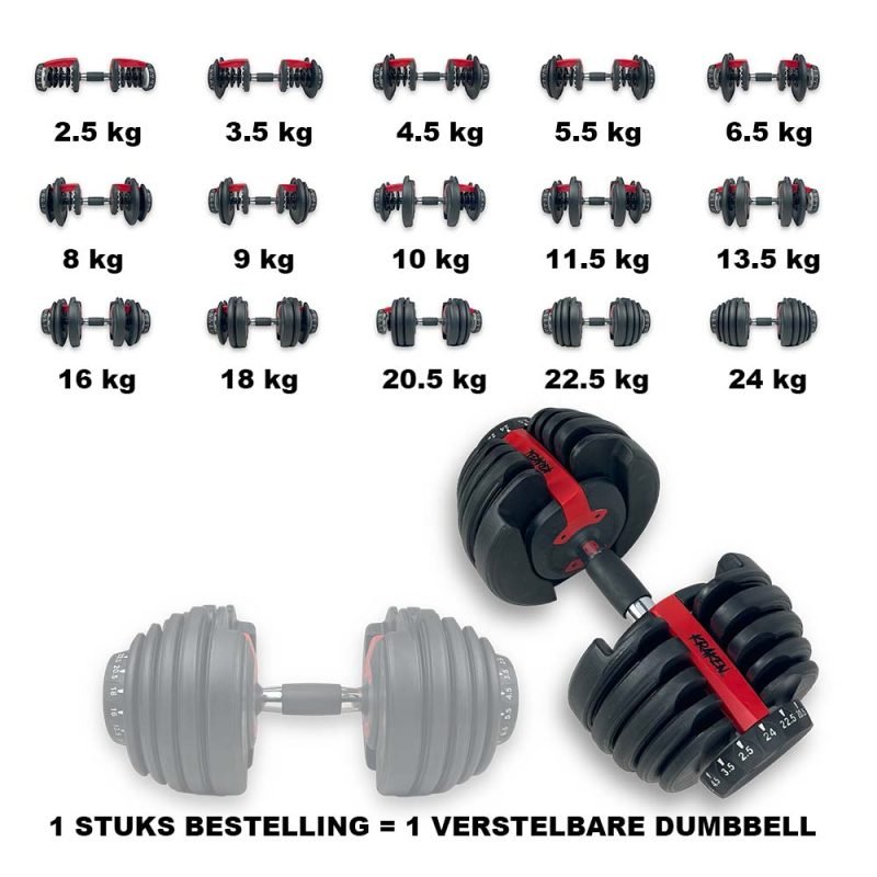 KRAKEN 24 KG Adjustable dumbbell - dumbbell configurations
