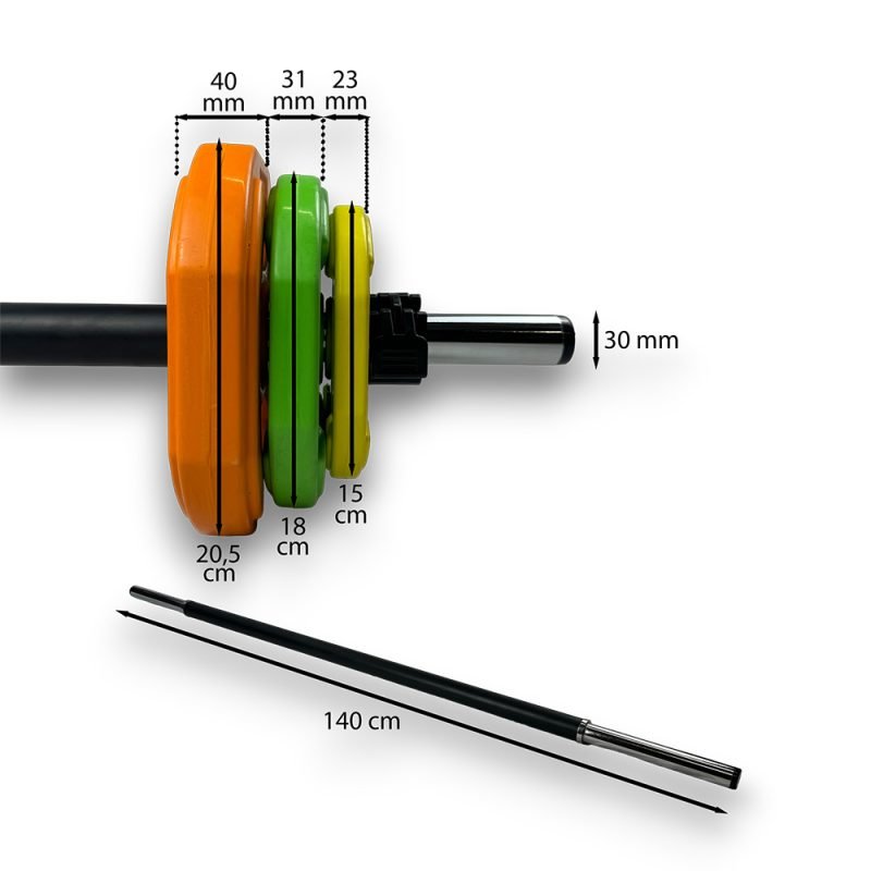 KRAKEN Bodypump Set 20 KG Afmetingen