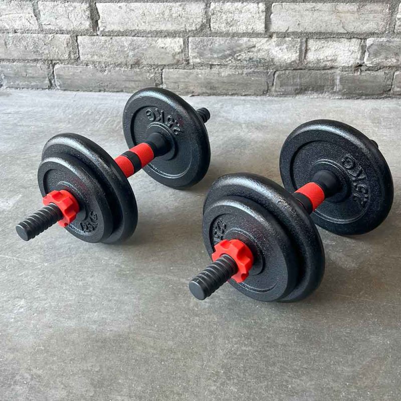KRAKEN Cast Iron Dumbbell Set 15 KG - NWB dumbbells rechter kant