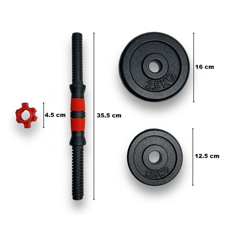 KRAKEN Cast Iron Dumbbell Set 15 KG, image 7