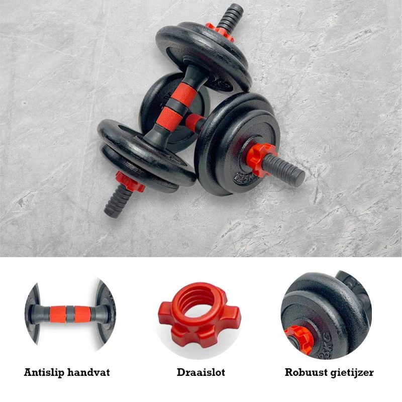 KRAKEN Cast Iron Dumbbell Set 15 KG, image 3