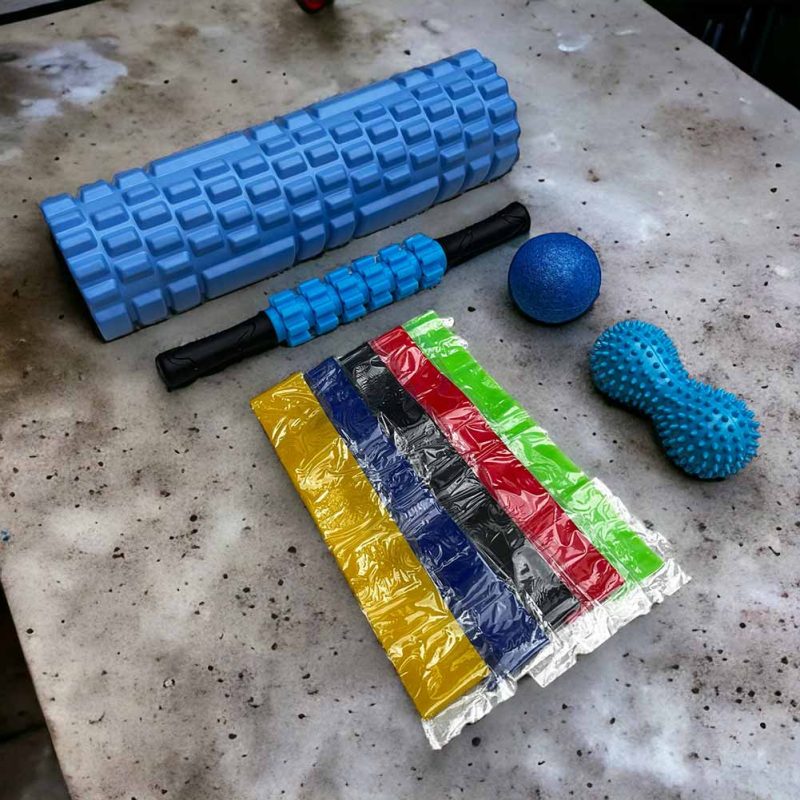 Totale Foam Roller Set met achtergrond