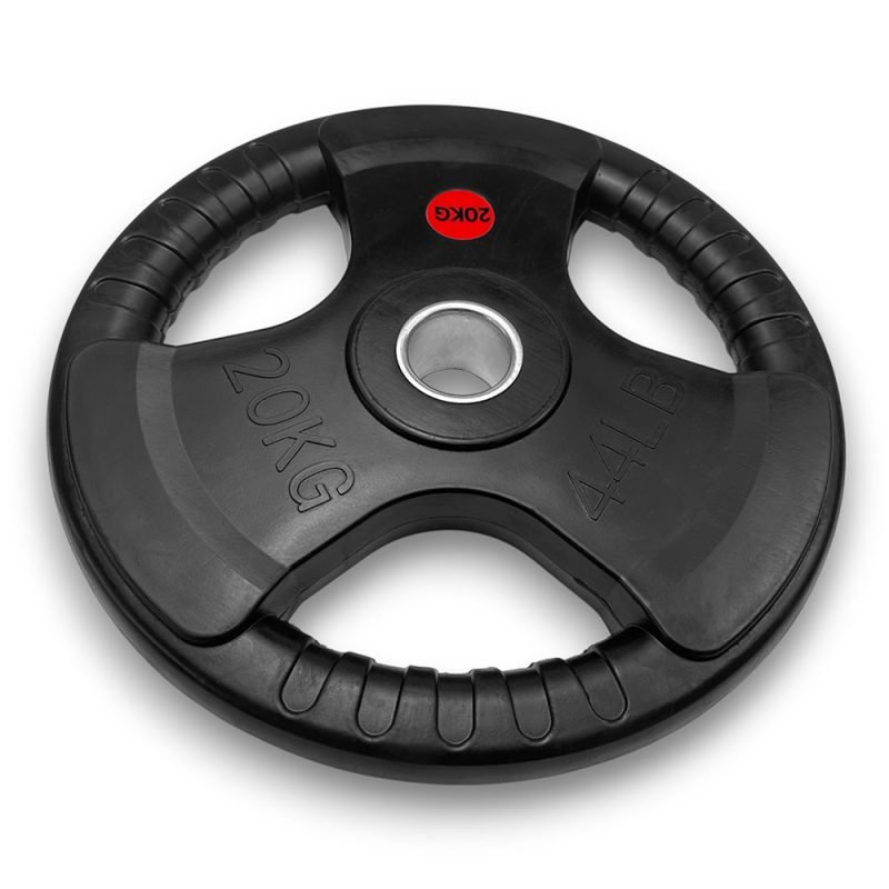 Tri Grip Weight Plate 20 KG, angled front