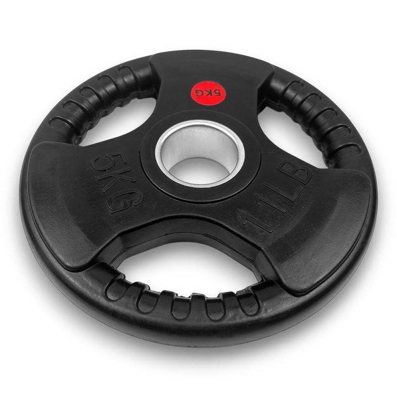 Tri Grip Weight Plate 5 KG, angled front