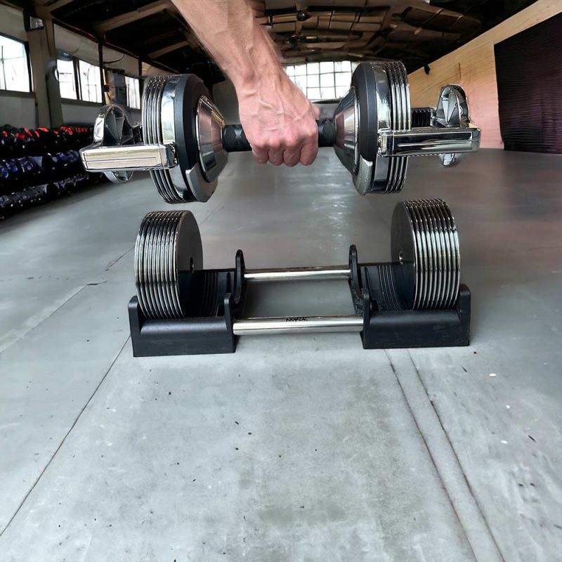 KRAKEN Adjustable Dumbbell 32 KG Lifted Product Photo