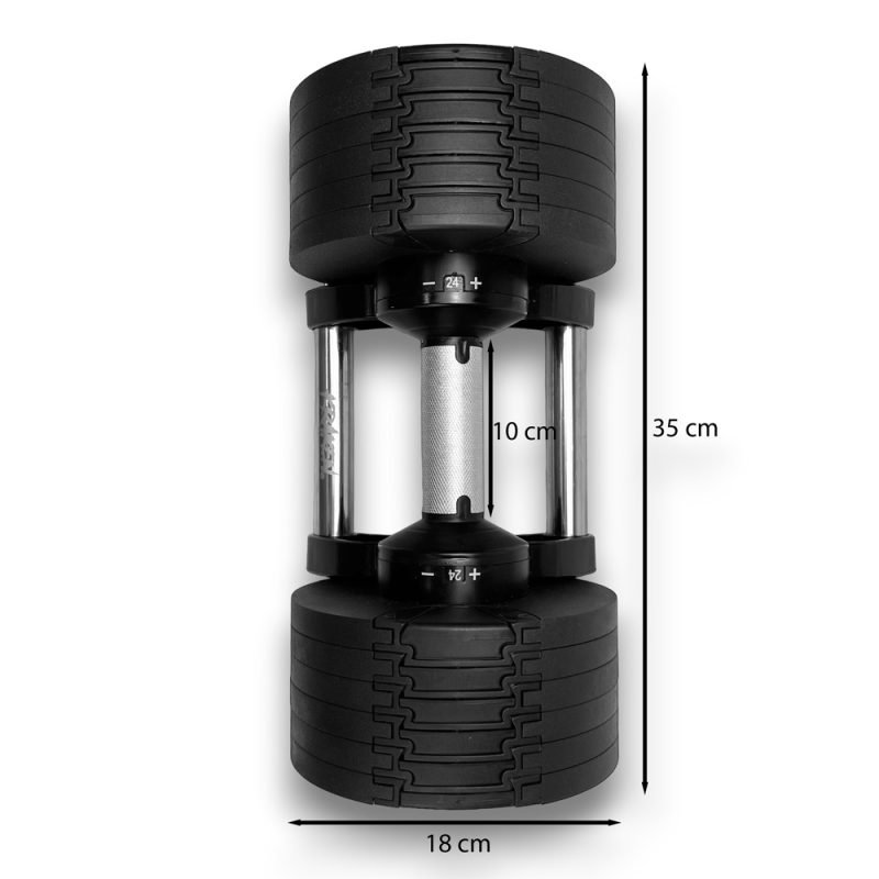 KRAKEN Verstelbare Dumbbell 24 KG - KVDB24-T3 - afmetingen