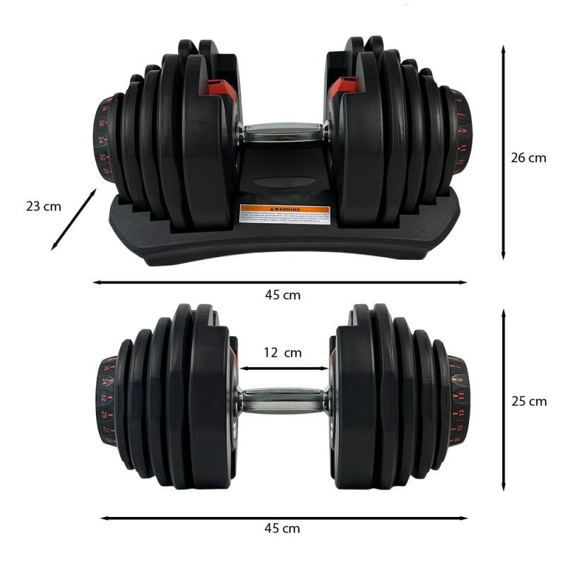 adjustable dumbbell 40kg dimensions