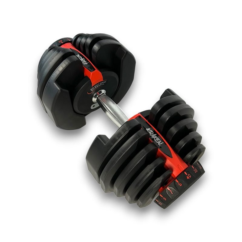 KRAKEN adjustable dumbbell 40 KG, side view angled