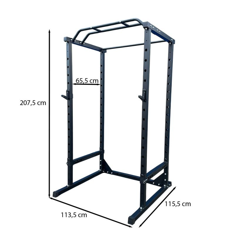 KRAKEN Squat Rack vooraanzicht afmetingen