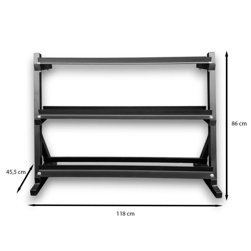 KRAKEN Dumbbell Rack 3 layers, front dimensions