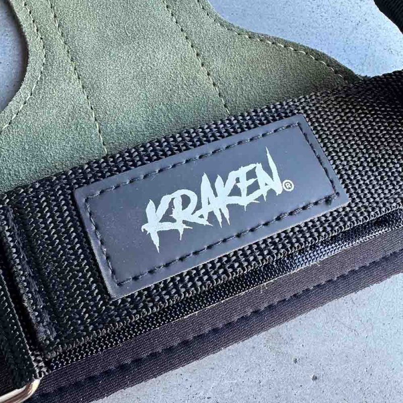 KRAKEN Premium Leather Grips close uo logo