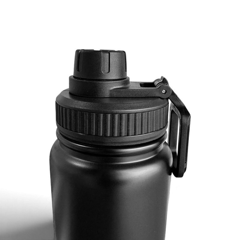 KRAKEN STAINLESS STEEL WATERBOTTLE 800ML WHITE-BG draaidop dicht schaduw